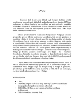 Tehnologija CD-ROM-a: standardi, funkcionisanje i upotreba