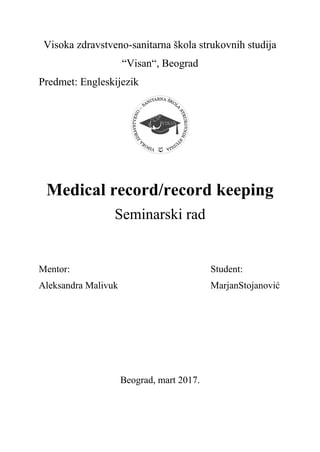 Medical record  record keeping