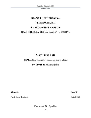 Glavni delovi pruge i njihova uloga