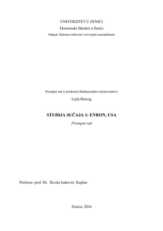 Studija slučaja: Enron, USA