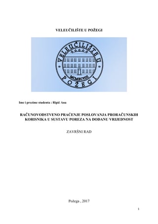 Računovodstveno praćenje proračunskih korisnika