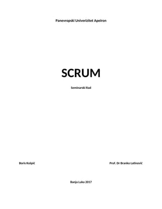 Scrum: okvir za agilni razvoj softvera