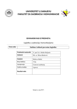 Suština i oblasti povratne logistike