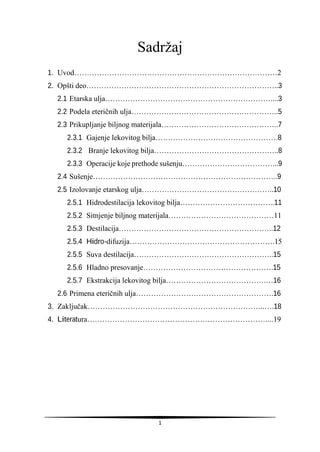 Izolovanje etarskih ulja