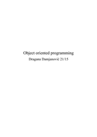 Objektno orijentisano programiranje