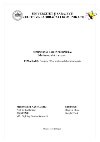 Primena ITS-a u intermodalnom transportu