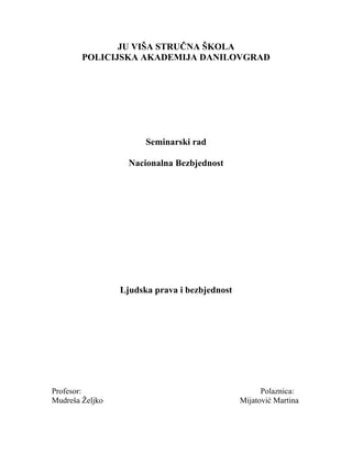 Ljudska prava i bezbednost