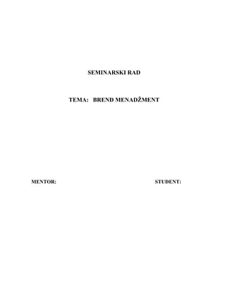 Brendiranje menadžmenta