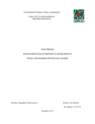 Finansijski potencijal banke