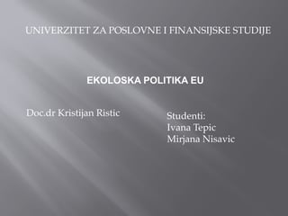 Ekološka politika Evropske Unije
