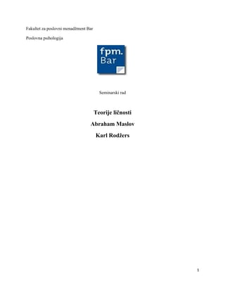 Teorija ličnosti Abrahama Maslova