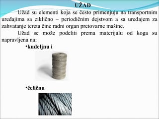 Vrste užadi u mašinstvu: karakteristike i primena