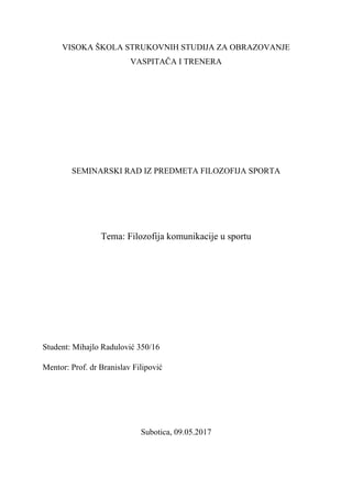 Komunikacija u sportu