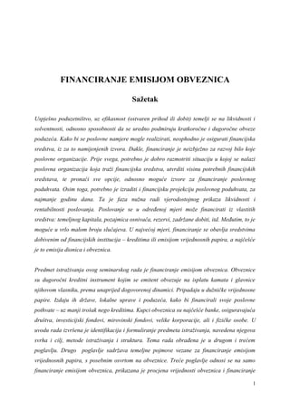 Finansiranje emisijom obveznica