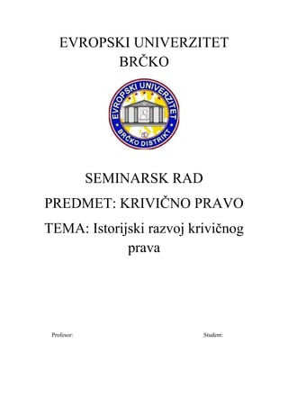 Istorijski razvoj krivičnog prava