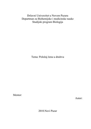 Položaj žena u društvu