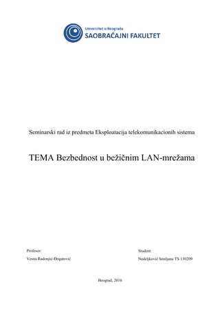 Bezbednost u bežičnim LAN mrežama