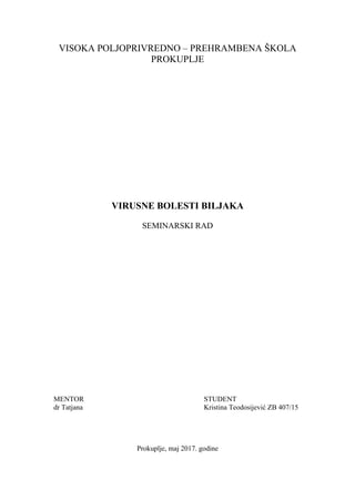 Virusne bolesti biljaka