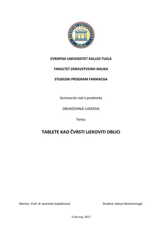 Tablete kao oblik lekova