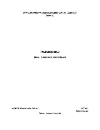 Planiranje marketinga