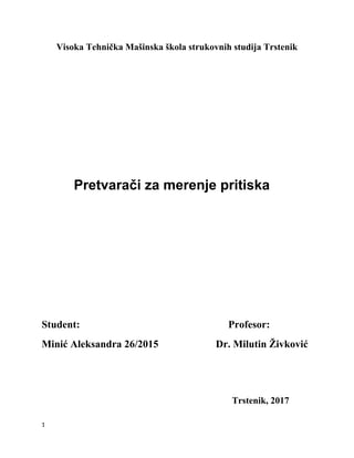Pretvarači za merenje pritiska