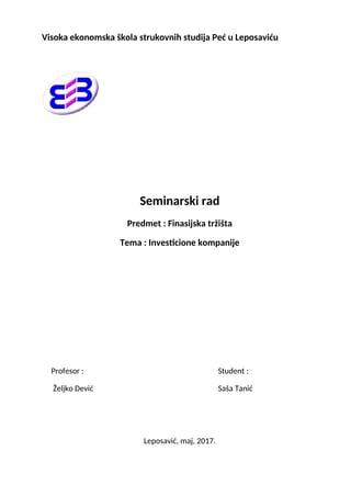 Investicione kompanije