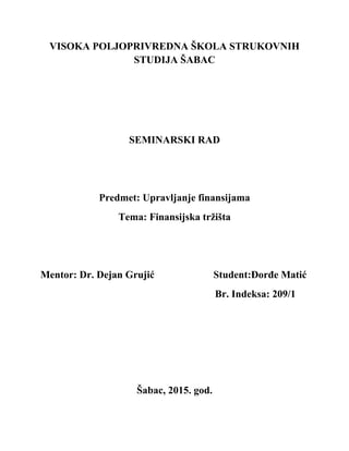 Finansijska tržišta