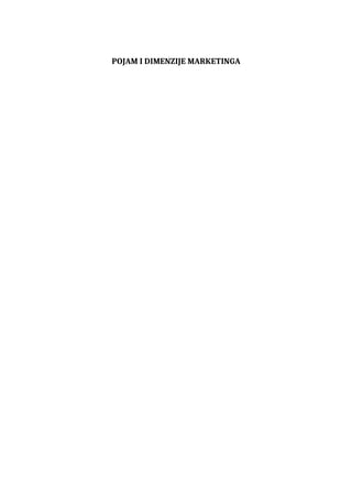 Pojam i dimenzije marketinga