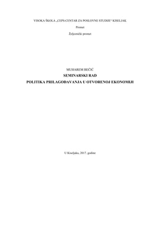 Politika prilagođavanja u otvorenoj ekonomiji
