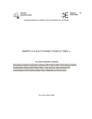 VHDL (Very High Speed Integrated Circuits Hardware Description Language)