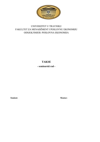 Takse: seminarski rad