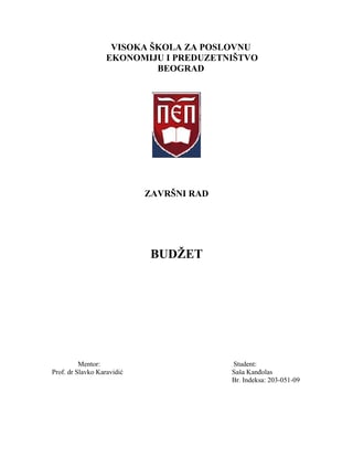Budžet: analiza funkcija i principa