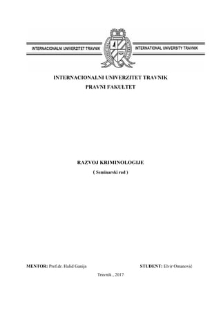 Razvoj kriminologije