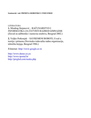 Primena robotike u industriji