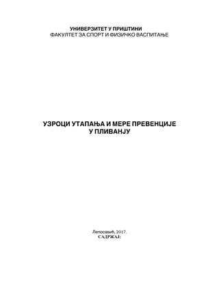 Uzroci utapanja i mere prevencije u plivanju