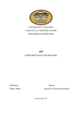 Miš: seminarski rad iz informatike