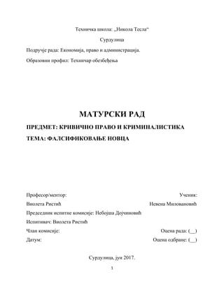 Falsifikovanje novca