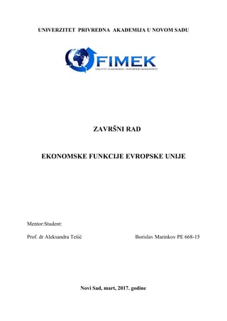 Ekonomske funkcije Evropske Unije