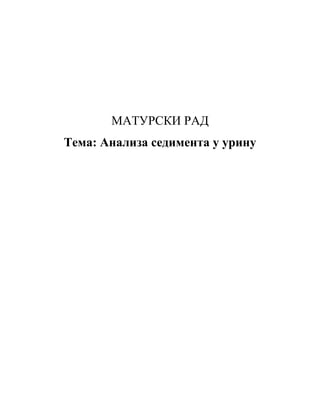Analiza sedimenta u urinu