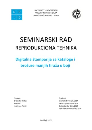 Digitalna štamparija za kataloge i brošure manjih tiraža u boji