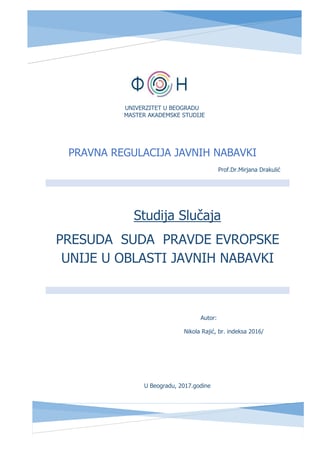 Studija slučaja – Presuda Suda pravde EU