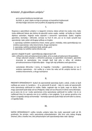 Aristotel-O pesničkom umeću