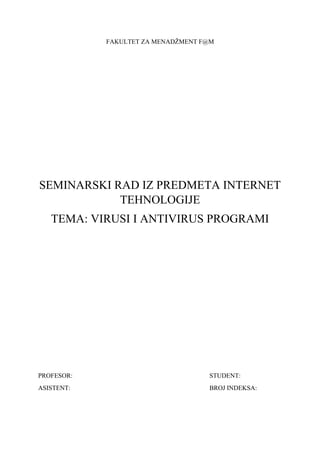 Virusi i antivirus programi