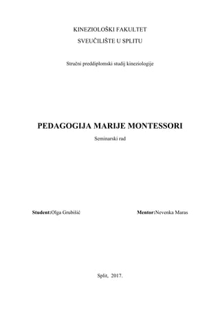 Pedagogija Marije Montessori