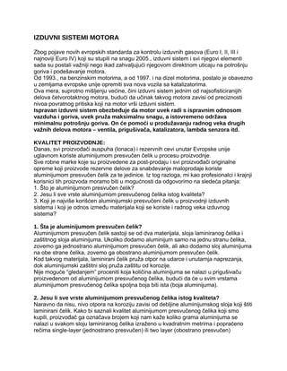 Izduvni sistem motora