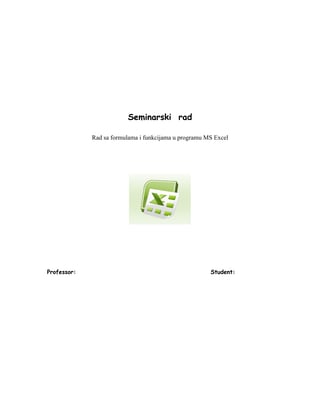 Rad sa formulama i funkcijama u programu MS Excel