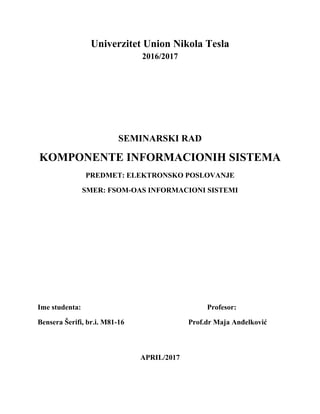 Komponentne informacionih sistema