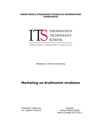 Marketing na društvenim mrežama