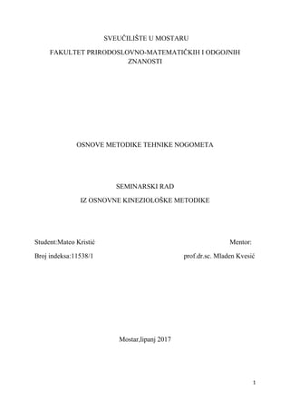 Osnove metodike tehnike nogometa