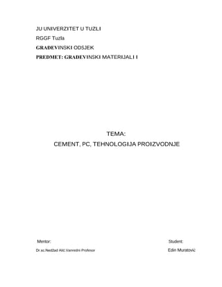 Portland cement-tehnologija proizvodnje